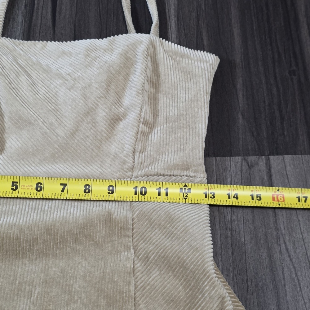 Forever 21 Y2K Style Corduroy Mini Pinafore Overall Dress Beige Tan Women XS - Picture 8 of 9